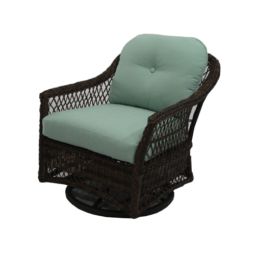 Bermuda Swivel Glider, All-Weather Wicker, Steel Frame