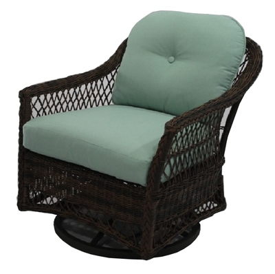 Four Seasons Courtyard BGH05523H60 Bermuda Swivel Glider, All-Weather Wicker, Steel Frame