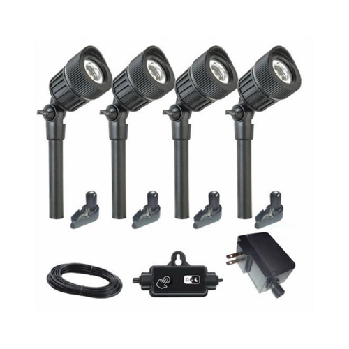 RIMPORTS LLC TV40389 LED Spot Light Kit, Black Aluminum, 180 Lumens, 5-Watt, 4-Pc.