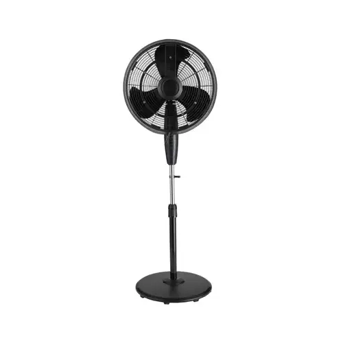 Oscillating Misting Fan, 3-Speed, Black Matte, 18-In.