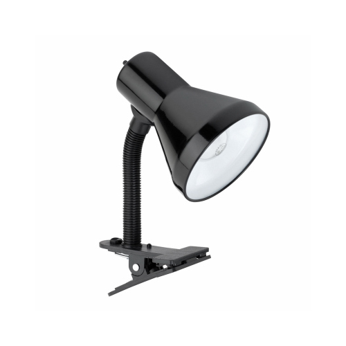 LED Goose Neck Clip Lamp, Black, 10.25-In.