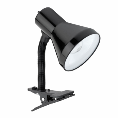 Globe Electric 12717 LED Goose Neck Clip Lamp, Black, 10.25-In.