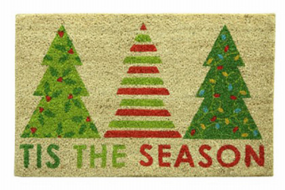 BACOVA GUILD 58251 Koko Printed Door Mat, Christmas Trees, 18 x 24-In.