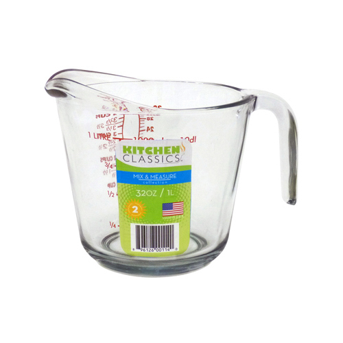 LIBRA INC 195-91661LIB Measuring Cup, Tempered Glass, 32-oz.