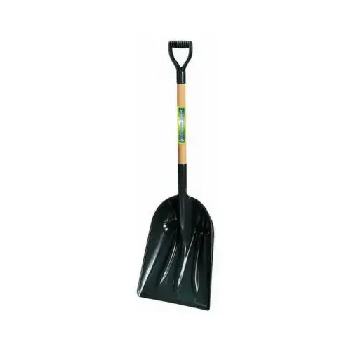 UnionTools 1681500 Snow Scoop, 14-1/4 in W Blade, 17-3/4 in L Blade, Polyethylene Blade, Wood Handle, 46 in OAL