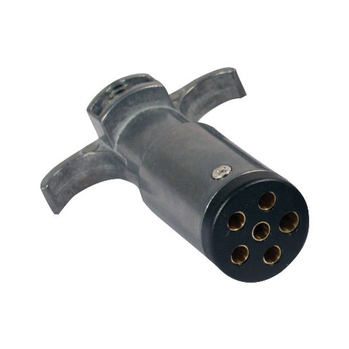 Round Pin Trailer End Connector, 6-Way