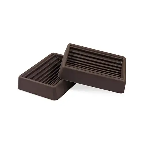 Rubber Bed Frame Caster Cup, Brown, 2 x 2.75-In Pair