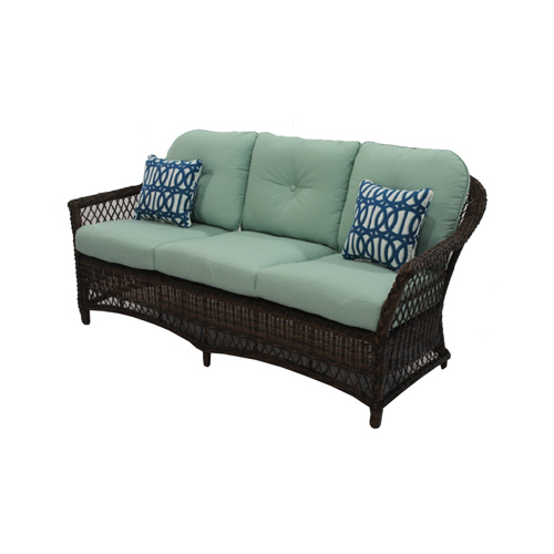 Bermuda Sofa, All-Weather Wicker, Steel Frame, 72-In.