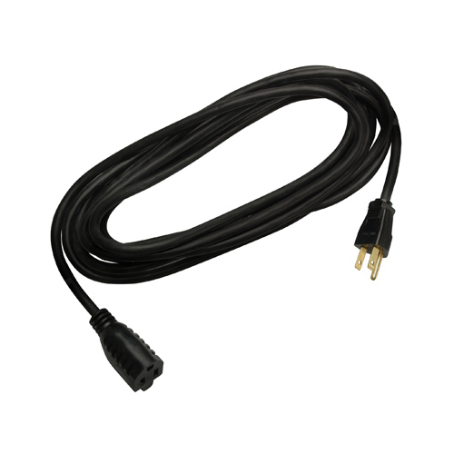 15-Ft. 16/3 SJTW Black Round Vinyl Extension Cord