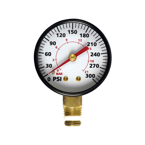 INTRADIN HK CO., LIMITED 1203S497 Compressor Gauge, 0-300 PSI, 1/4-In. MNPT Lower Mount