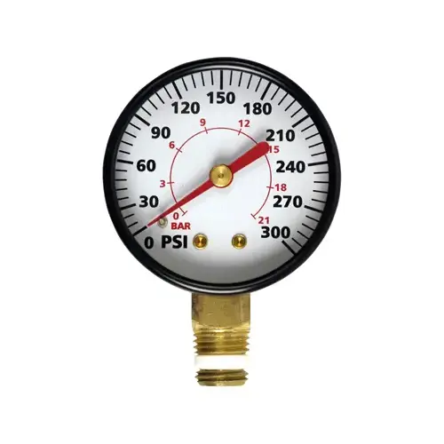 INTRADIN HK CO., LIMITED 1203S497 Compressor Gauge, 0-300 PSI, 1/4-In. MNPT Lower Mount