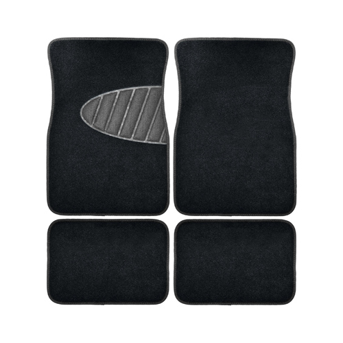 ARMOR ALL 78914 Auto Floor Mats, Black Carpet With Heal Pad, 4-Pc.