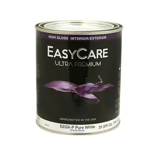 Ultra Premium Paint, Interior/Exterior, High Gloss Finish, Pastel Base, Pure White, Quart