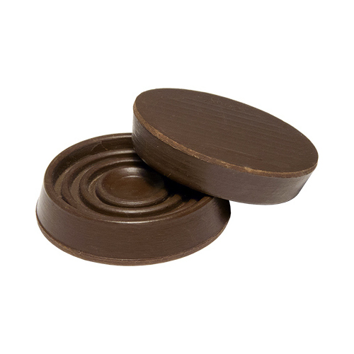 Furniture Cups, Brown Rubber, Round, 1-9/16-In. ID  pack of 4