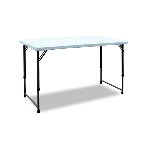 Folding Table, 3 Heights, White, 4-Ft.