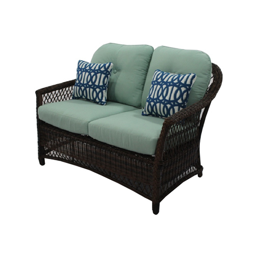 Bermuda Loveseat, All-Weather Wicker, Steel Frame, 49-In.