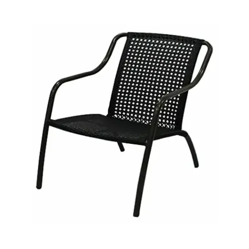 Richmond Wicker Stacking Chair, Espresso With Steel Frame