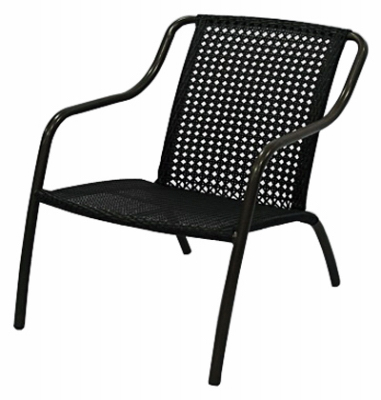 Four Seasons Courtyard BGE02200H60 Richmond Wicker Stacking Chair, Espresso With Steel Frame