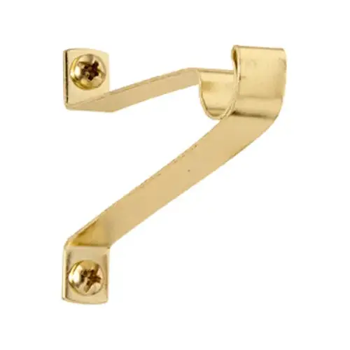 Kenney KN828 Cafe Curtain Rod Bracket, Brass, 2 In. Clearance, 7/16 In. Diameter