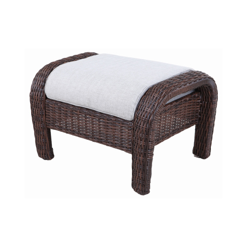 LETRIGHT INDUSTRIAL CORP 725.0470.000 Montego Bay Set of 2 Ottomans, Ivory Cushions & Wicker Pair