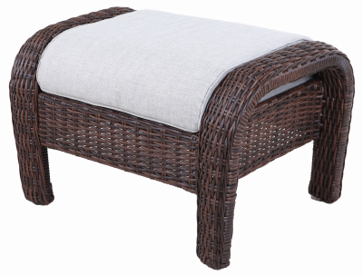 LETRIGHT INDUSTRIAL CORP 725.0470.000 Montego Bay Set of 2 Ottomans, Ivory Cushions & Wicker Pair