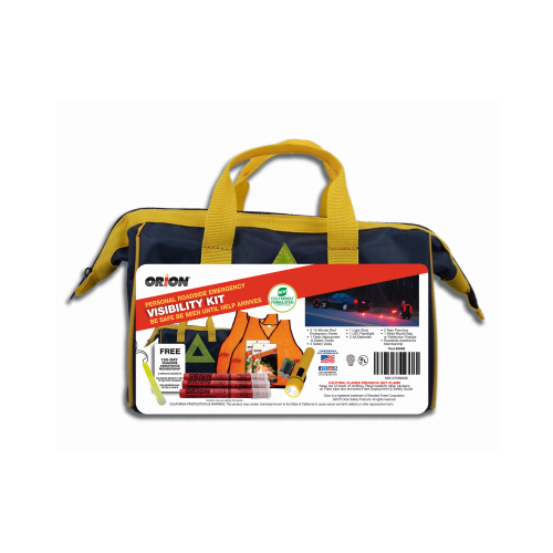 ORION SAFETY PRODUCTS 8909G Personal Roadside Emergency Visibility Kit, 14-Pc.