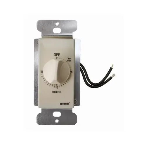 SOUTHWIRE/COLEMAN CABLE 59712WD In-Wall 15-Minute Switch Countdown Timer, Almond