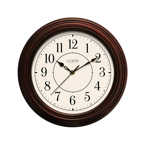 LA CROSSE TECHNOLOGY LTD 404-2630W Faux Wood Wall Clock, 12-In.