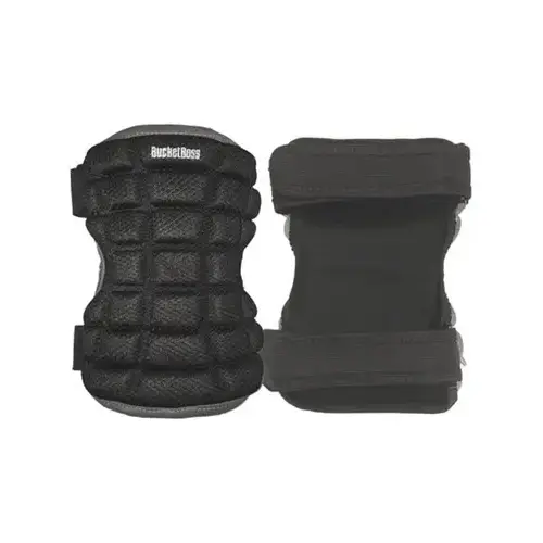 Bucket Boss BB1 Baseball Knee Pad, Foam Pad, 2-Strap, Hook and Loop Closure Black