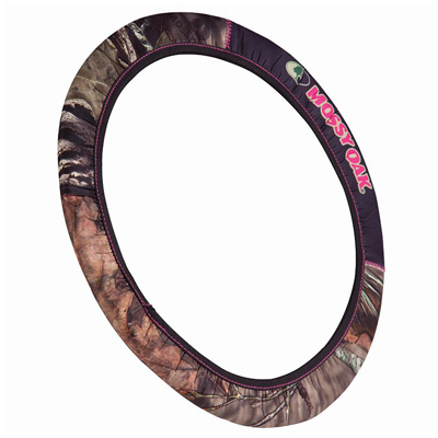 SIGNATURE MSW4412 Steering Wheel Cover, Pink Neoprene, 2-Grip Camouflage