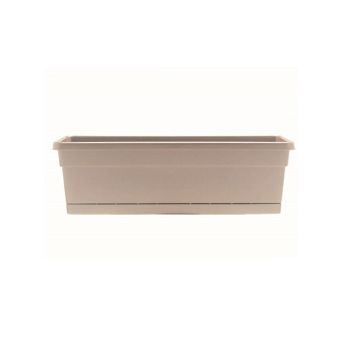 Window Box Planter, Taupe Poly Resin, 30-In.