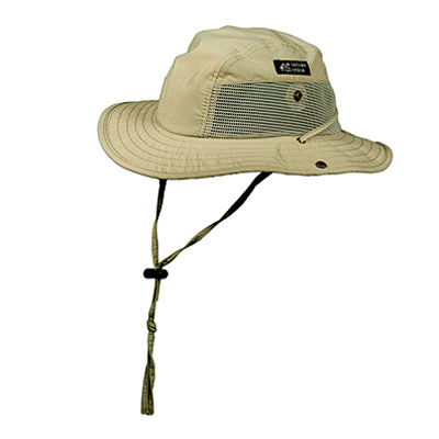 Dorfman Milano MC10-KAKI Camp Hat, Supplex Nylon Khaki, 3-In. Brim