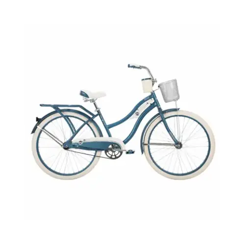 HUFFY BICYCLES 26652 Women's Deluxe Cruiser Bicycle, Gloss Periwinkle, Coaster Brake, 26-In.