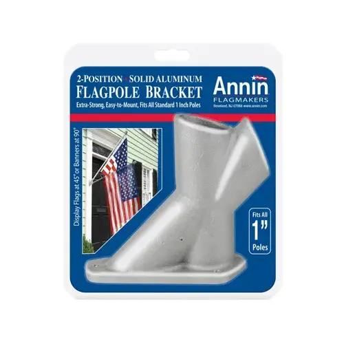 2-Position Aluminum Flagpole Bracket, 1.25-In.