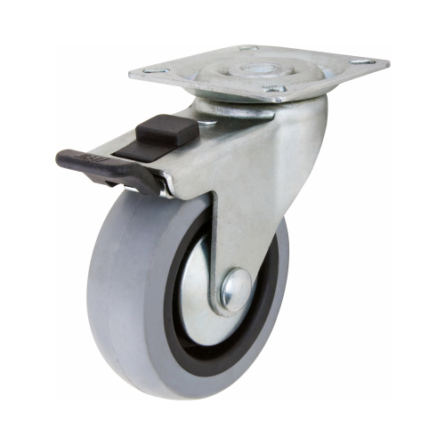 TPR Swivel Caster With Brake, 3-In.