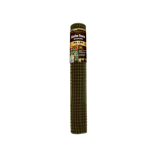 Garden Fence, Green Plastic, 3 x 25-Ft.