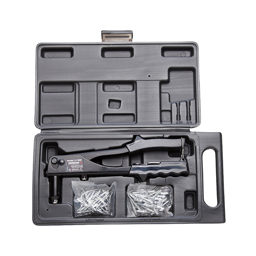 Rivet Tool Kit, 1/8, 3/16 in Rivet, Non-Slip Grip Handle, Steel