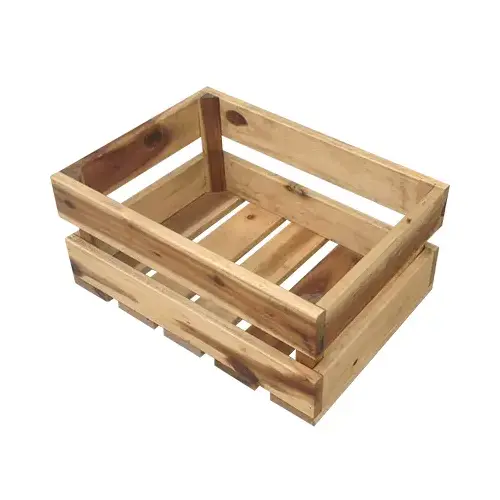 Crate-Style Wood Planter, 20.5 x 10.25-In. Natural