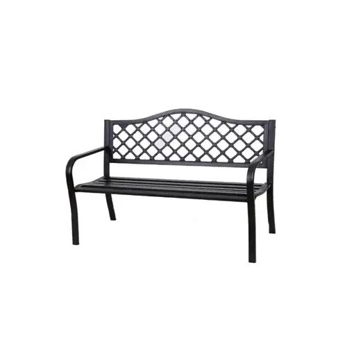 Park Bench, Black Steel Frame