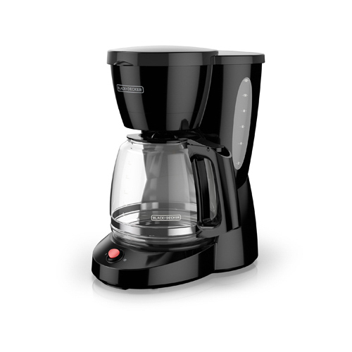 Coffee Maker, 12 Cup Capacity, 975 W, Glass, Black, Switch Control