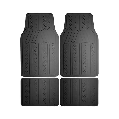 Auto Floor Mats, Black Rubber, 4-Pc.