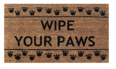 FIBRE WORLD ART 62575 Coir Door Mat, Wipe Your Paws, 18 x 30-In.