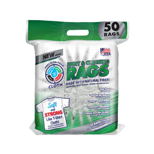 Paint & Cleaning Rags, White, 12.5 x 16-In., 50-Ct.