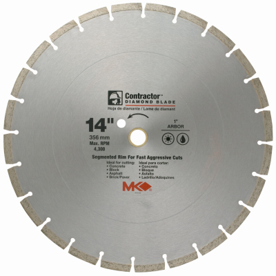 MK DIAMOND PRODUCTS 167019 Circular Saw Blade, Contractor Dry/Wet, 14-In.