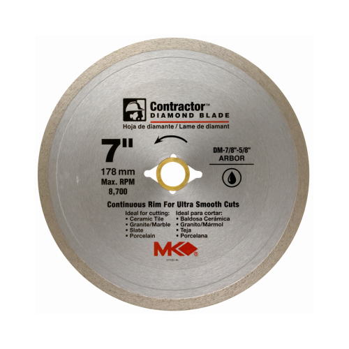 MK DIAMOND PRODUCTS 167029 Circular Saw Blade, Wet Tile, 7--In.