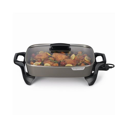 06852 Electric Skillet with Cover, 15-3/4 in W Cooking Surface, 11-3/4 in D Cooking Surface, 1500 W