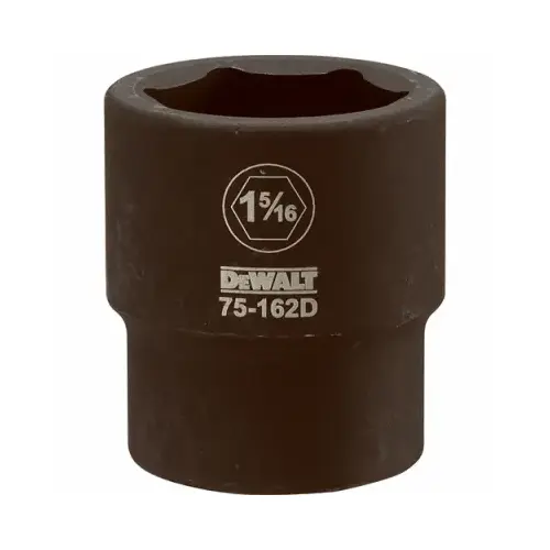 Impact Socket, 1-5/16 in Socket, 3/4 in Drive, 6-Point, CR-440 Steel, Black Oxide