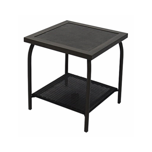 Richmond Wicker Patio End Table, Espresso With Steel Frame, 20-In. Square