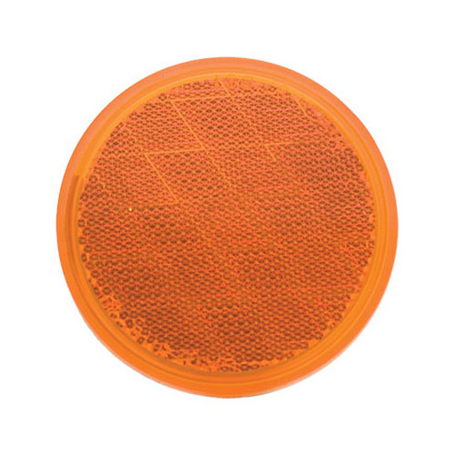 Trailer Reflector, Amber, Adhesive, 3-3/16-In.