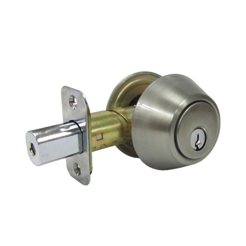 Double-Cylinder Deadbolt, Satin Nickel - pack of 3